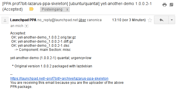 screenshot incoming mail from launchpad